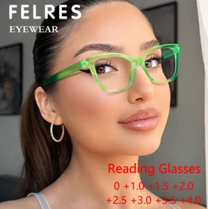 Gafas de lectura cuadradas con bloqueo de luz azul para mujeres clásicas lectores presbicia lo último - Imagen 1 de 18