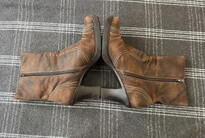 Mudd Boots Womens 11 M Tahara Ankle Booties Brown Faux Leather Side Zip Heeled ! - Picture 1 of 9