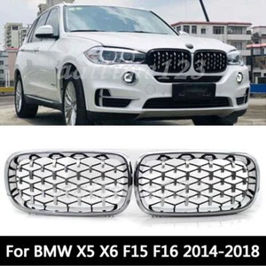 Chrome Diamond Meteor Front Kidney Grille Grill For BMW X5 F15 X6 F16 2014-2018 - Picture 1 of 9