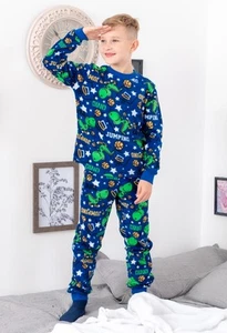Kids’ Winter Pajamas (Boys) – Colorful Print & Cozy Fleece Fabric, Winter, N... - Picture 1 of 12