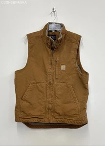 Carhartt Gilet Uomo Foderato Sherpa Loose Fit Marrone - Taglia M - Foto 1 di 8