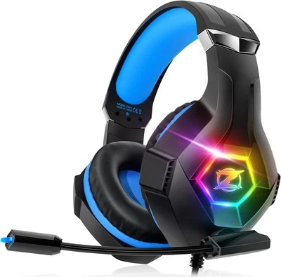 Gaming Headset for PC, Ps4, Ps5, Xbox with 7.1 Surround Sound, Blue  - Image 1 of 4