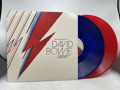 Various ‎– The Many Faces Of David Bowie RARE EU PRESS BLUE/RED COLOURED LPS X2 - Image 1 of 4