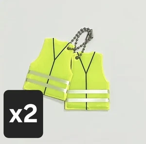 2x Chaleco de Seguridad PVC Reflectante Llaveros Visibilidad Nocturna Llavero Etiquetas Amarillo - Imagen 1 de 5