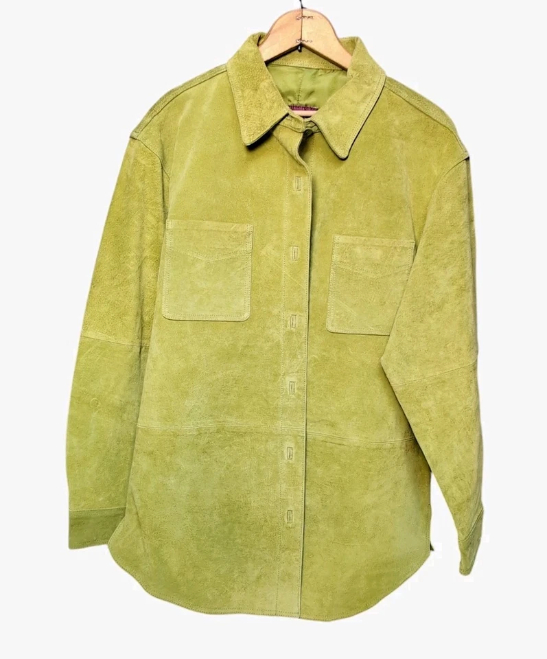 Denim & Co Jeanswear Chartreuse Gamuza Cuero Chamarra Para Mujer Talla PEQUEÑA  Foto 1 de 4