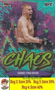 Refractores Sergei Pavlovich 2024 Finest UFC #CHA-17 Chaos Aqua Glitter 008867 - Imagen 1 de 2