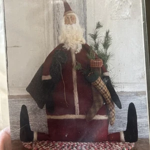 Extreme Primitive Wool Felted Large Santa Doll Sewing Pattern W/ Stockings - Picture 1 of 2