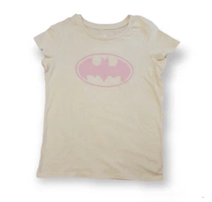 DC Comics Girls Pink Batman Logo Symbol Short Sleeve T Shirt Size M (7-8) NEW - Picture 1 of 1
