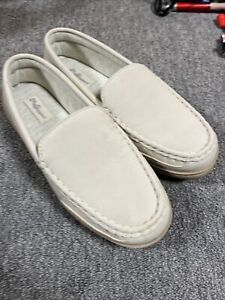 My Slippers Womens Size 10  Leather Moccasins Beige Slip On Shoes 74468-06