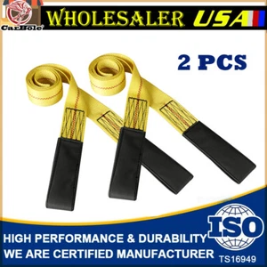 2x Lifting Slings Heavy Duty Webbing 6' x 2" FLAT Nylon Web Sling Lift Tow Strap - Picture 1 of 12