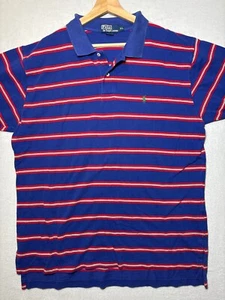 Polo uomo XXL Ralph Lauren rossa bianca blu manica corta ricamata - Foto 1 di 6