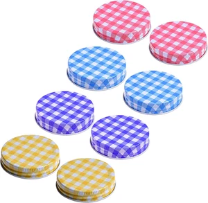 Cosnos Pack of 8 Pcs Decorative Jars Lids for Mason Canning Multicolor - Picture 1 of 4