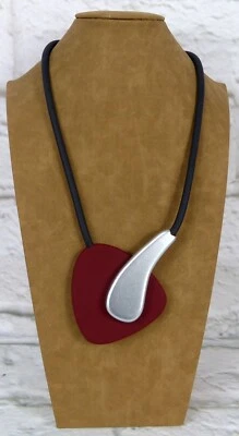 Damen Modekette Halskette Kette Lagenlook Modeschmuck Kautschuk Kurz Magnet - Bild 1 von 3