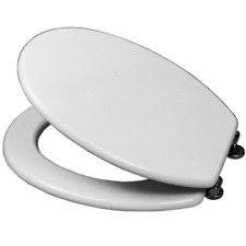 Toilet Seat Model Classico Universal Wood And Layer Of Polyester 37x44 CM White