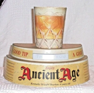 A000-Vtg-1950/70-Ancient Age Distilling Co. Metall Display Leuchtspitze Glas-funktioniert - Bild 1 von 12
