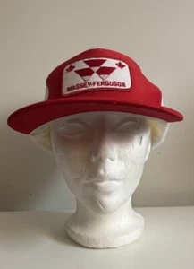 ADULTO Massey-Ferguson Canadá Rojo Blanco Camionero Snapback Gorra Plana - Imagen 1 de 7