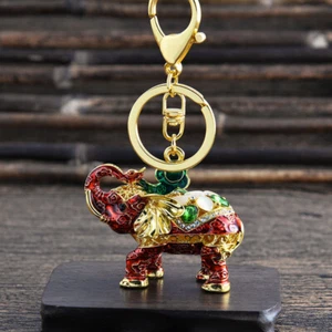 Exquisite three-dimensional elephant car keychain metal pendant souvenir gift - Picture 1 of 15