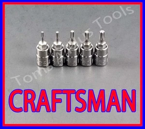 HERRAMIENTAS DE MANO ARTESANO 5 piezas 1/4" accionamiento Torx / Star bit juego de llaves de trinquete!! - Imagen 1 de 3