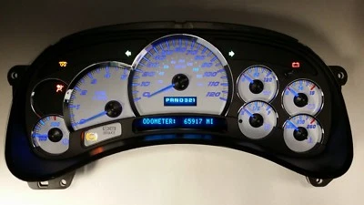 03 04 05 CHEVY SILVERADO DURAMAX DIÉSEL 2500HD CLUSTER PLATINUM SS AZUL LED BB Foto 1 de 4
