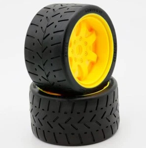 Power Hobby - 1/8 Gripper 54/100 Belted Mounted Tires 17mm Yellow - Picture 1 of 3