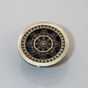 Cubierta de desagüe de piso de desecho de latón antigua redonda para ducha de baño - Imagen 1 de 6