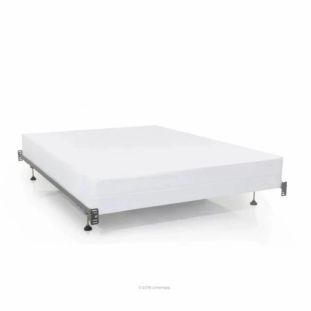 Full Size, White Linenspa Zippered Box Spring Encasement Protector, Protect Bed - Image 1 of 4