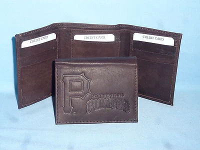 PITTSBURGH PIRATES    Leather TriFold Wallet    NEW    dkbr 3  m1 - Image 1 of 4