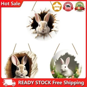 Easter Door Sign Wooden Rabbit Construction Door Sign Bunny Welcome Sign (B) - Picture 1 of 9