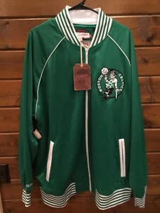 Boston Celtics Mitchell & Ness Hardwood Classics NBA Dntn Green 4XL Track Jacket - Picture 1 of 10