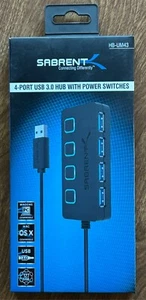 SABRENT 4-Port USB 3.0 Hub with Individual LED Power Switches - Bild 1 von 2