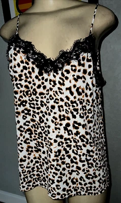 Bar III ESTAMPADO LEOPARDO CON CAMISOLA DE ENCAJE NUEVO SIN ETIQUETAS TALLA M xb4/ Foto 1 de 4