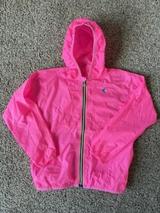 Kids K-WAY Rain Jacket 12Y Hot Pink Youth Nylon Bright Windbreaker Neon - Picture 1 of 6