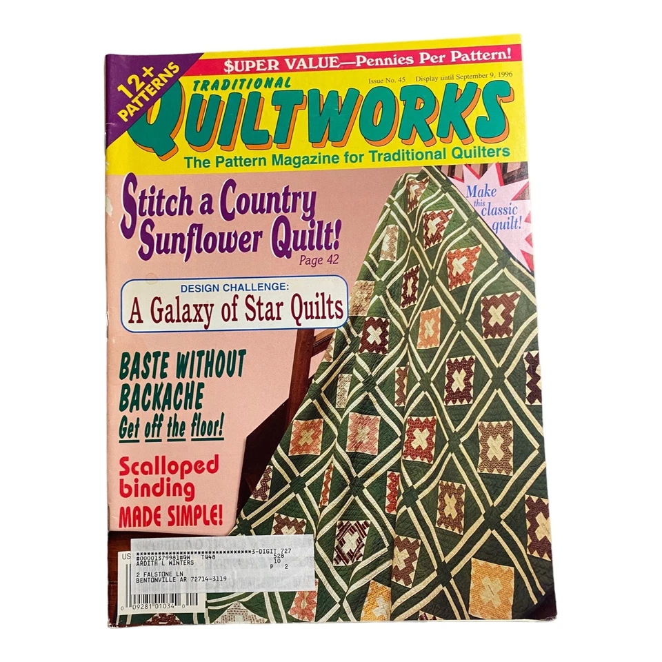 Quiltworks Issue 45 Quilts Quilting Crafting Hobby 1996 9 patterns Star Design - Image 1 of 1