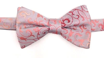 $100 Alfani Hombres Paisley Rosa Gris Pajarita Vestido Formal Clásico Ajustable Pajarita Foto 1 de 4