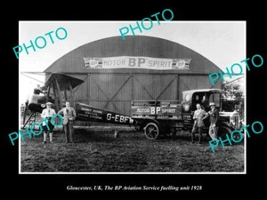 FOTO TAMAÑO POSTAL ANTIGUA DE GLOUCESTER UK THE BP OIL Co UNIDAD DE COMBUSTIBLE DE AVIACIÓN 1928 - Imagen 1 de 1