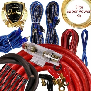 Complete 5 Channels 2000W 4 Gauge Amplifier Installation Wiring Kit Amp PK2 Red - Picture 1 of 8