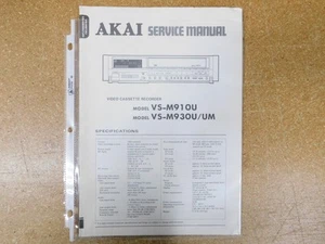 Akai VS-M930UM Video Cassette Recorder Service Manual w/ Schematics (original) - Picture 1 of 1