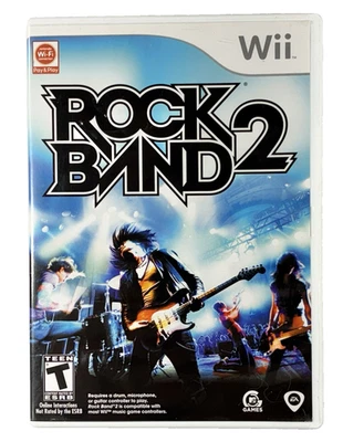 Rock Band 2 Nintendo Wii  2008 MTV Games EA Complete with Manual Tested - Image 1 of 4