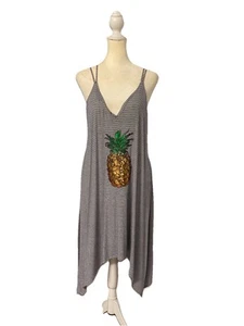 Vestido Sperry Preppy Piña Azul Marino Blanco Rayas Espalda Cruzada Talla L- NUEVO CON ETIQUETAS *DEFECTO* - Imagen 1 de 10