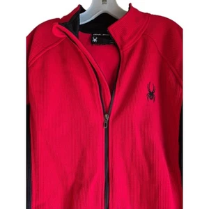 Spyder Men's Constant Full-Zip Sweater Fleece Jacket XL Red Black - Picture 1 of 12