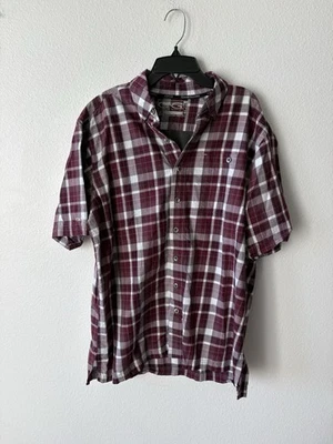 Game Guard Shirt 1719 Mens Large Plaid Red Short Sleeve Cotton Vented Poly Mesh - Image 1 of 4