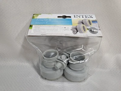 (2-Pk) Intex Pool Fittings Converter Accessory Clamp Adapters Type B Gray 29061E - Image 1 of 4