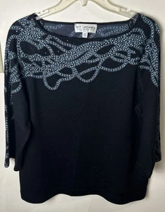 St. John Collection Luxury Sweater Chain Link Pattern Women’s M Designer READ - Picture 1 of 14