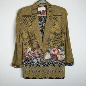 Dorothy Schoelen Platinum Vintage Blazer-80s 90s-Floral Mixed Print-Small - Picture 1 of 10