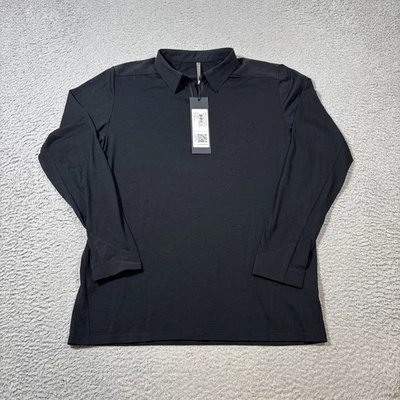 NWT Arc'teryx Veilance Men Sz S Black Frame Long Sleeve Polo Shirt Wool Blend - Image 1 of 4