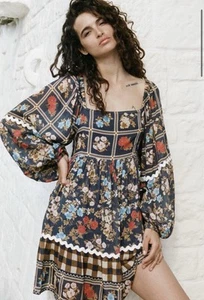 Spell and The Gypsy Flora Tunic Mini Dress Mystic Navy Floral Size XXL - Picture 1 of 20