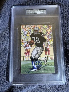 Marcus Allen signierte Goal Line Art Karte PSA/DNA Raiders Super Bowl MVP USC - Bild 1 von 2