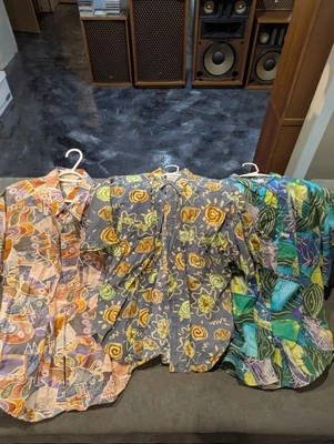 3 Vintage Guess Georges Marciano Abstract Button Up Shirt Size L Made in USA 90s - Image 1 of 4