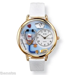 PERSONALIZED NURSE GOLD UNISEX WATCH FREE ENGRAVING AND WORLDWIDE SHIPPING - Picture 1 of 1