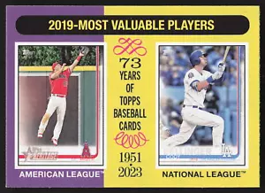 2024 Topps Heritage #211 2019 MVPs (Mike Trout / Cody Bellinger) - Picture 1 of 2